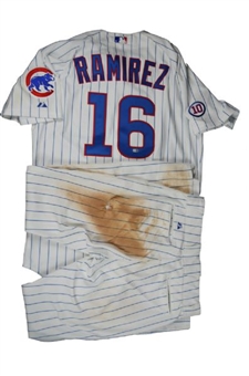 2011 Aramis Ramirez Chicago Cubs Game Used Pinstripe Jersey and pants 